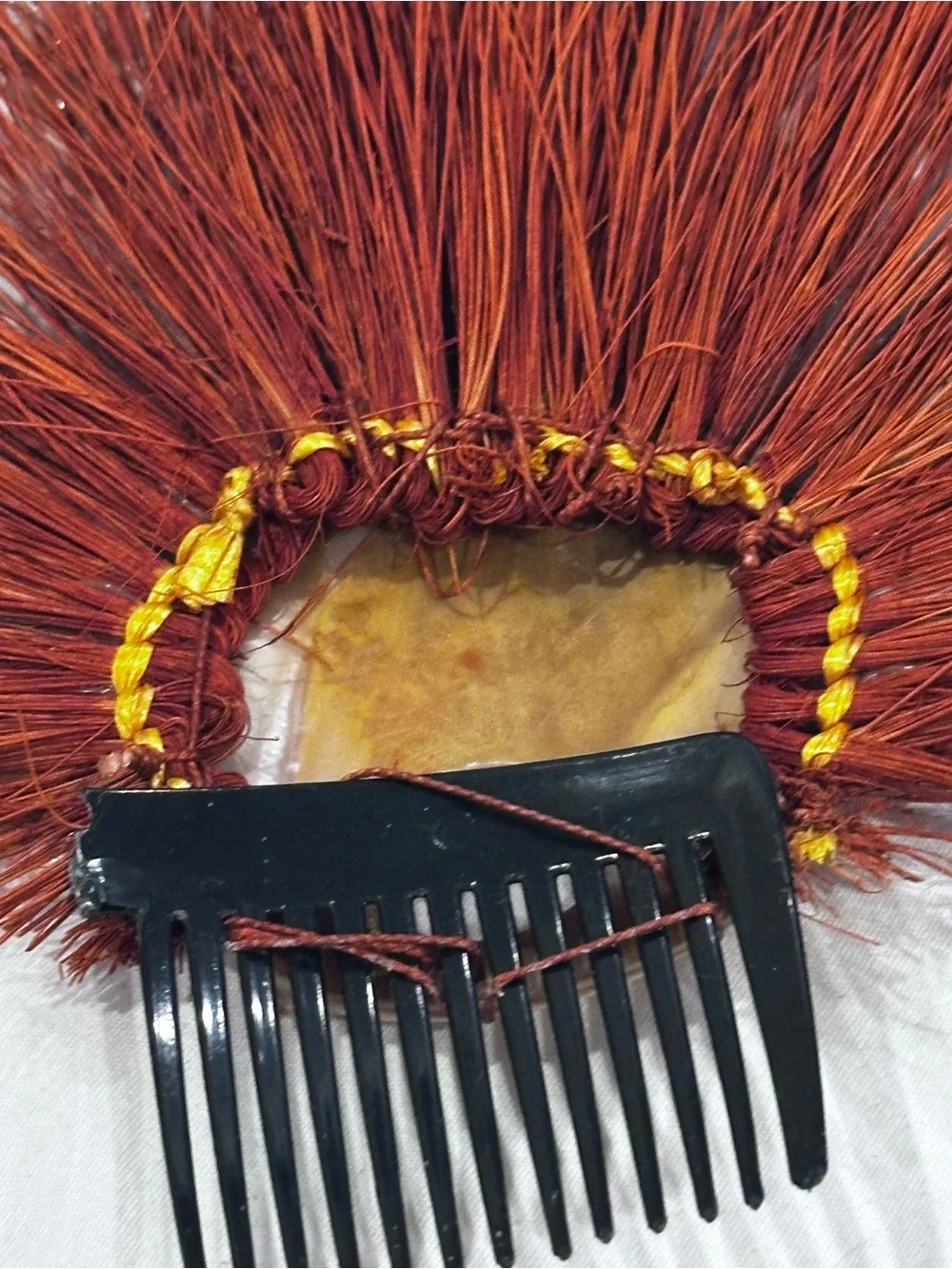 Ceremonial Shell & Straw Fan Hair Piece Tribal Honored